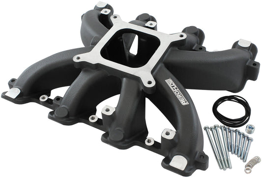 AF6240-5000 - GM LS CARBY INTAKE MANIFOLD CATHEDRAL PORT NON-EFI LS1 LS2BLACK Aeroflow - AF6240-5000