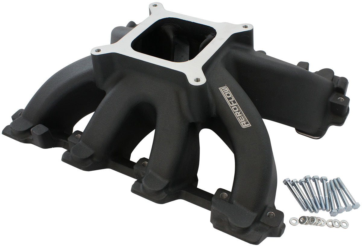 AF6240-5005 - GM LS CARBY HI RISE INTAKE MANIFOLD CATHEDRAL NON EFI LS1LS2 BLACK Aeroflow- 6240-5000