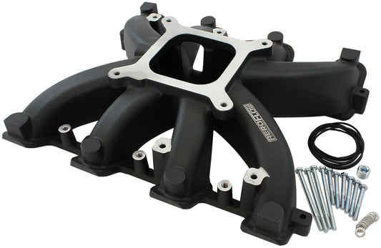 AF6240-6000 - GM LS CARBY INTAKE MANIFOLD RECTANGLE PORT NON-EFI LS3 BLACK Aeroflow - AF 6240-6000