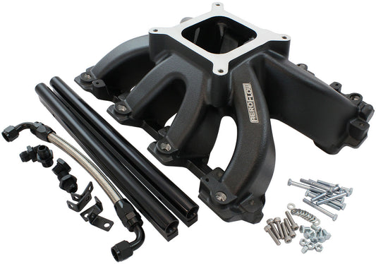 AF6250-5001 - GM LS CARBY INTAKE MANIFOLD CATHEDRAL HI RISE EFI LS1 LS2 BLACK Aeroflow - AF6250-5001