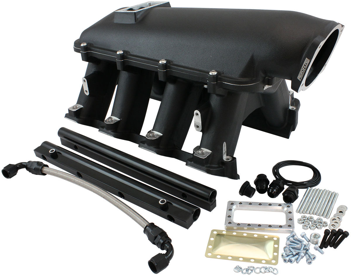 AF6263-6001 - GM LS MODULAR INTAKE MANIFOLD RECTANGLE PORT HI RISE EFI BLACK Aeroflow - AF6263-6001