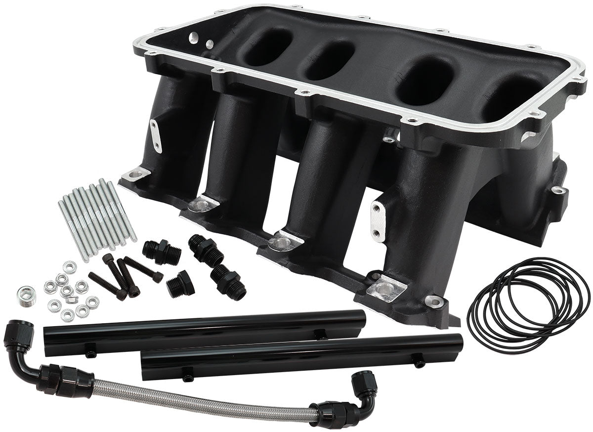 AF6279-5003 - HI RISE EFI GM LS BASE INTAKE MODULAR MANIFOLD CATHEDRAL PORT BLACK AF 6279-5003