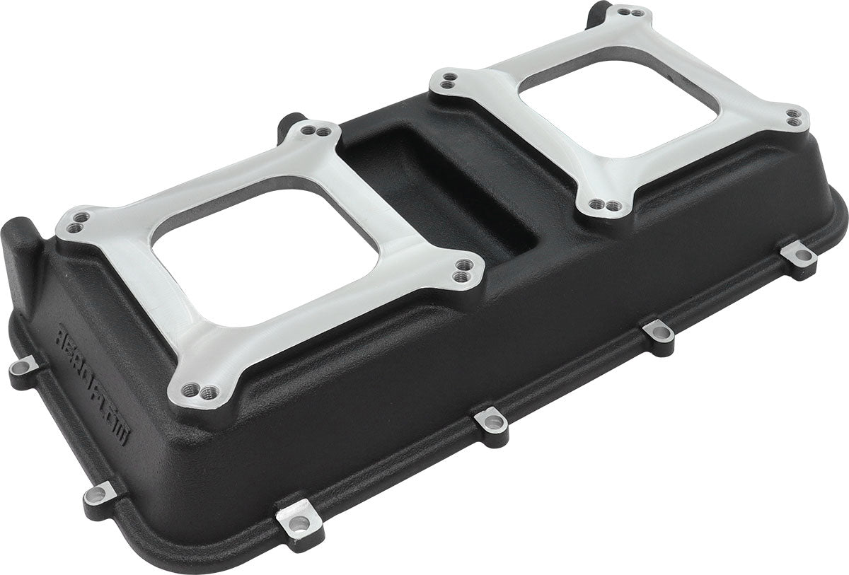 AF6285-0000 - DUAL CARBURETTOR TOP PLATE MODULAR INTAKE MANIFOLD 4150 TWIN BLACK CAST AF 6285-0000