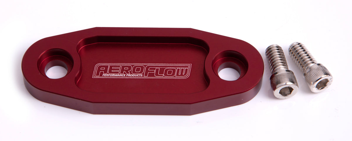 AF64-2020R - BILLET FUEL PUMP BLOCK OFF RED SUIT 302 351C