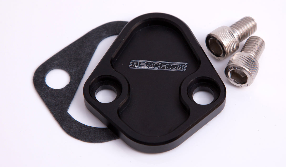 AF64-2027BLK - BILLET FUEL PUMP BLOCK OFF SBFBLACK CHRY BBC SBF BBF