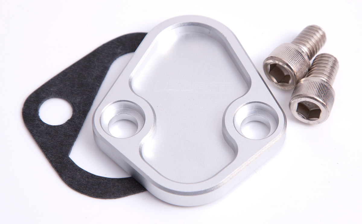 AF64-2027S - BILLET FUEL PUMP BLOCK OFF SILVER CHRY BBC SBF BBF