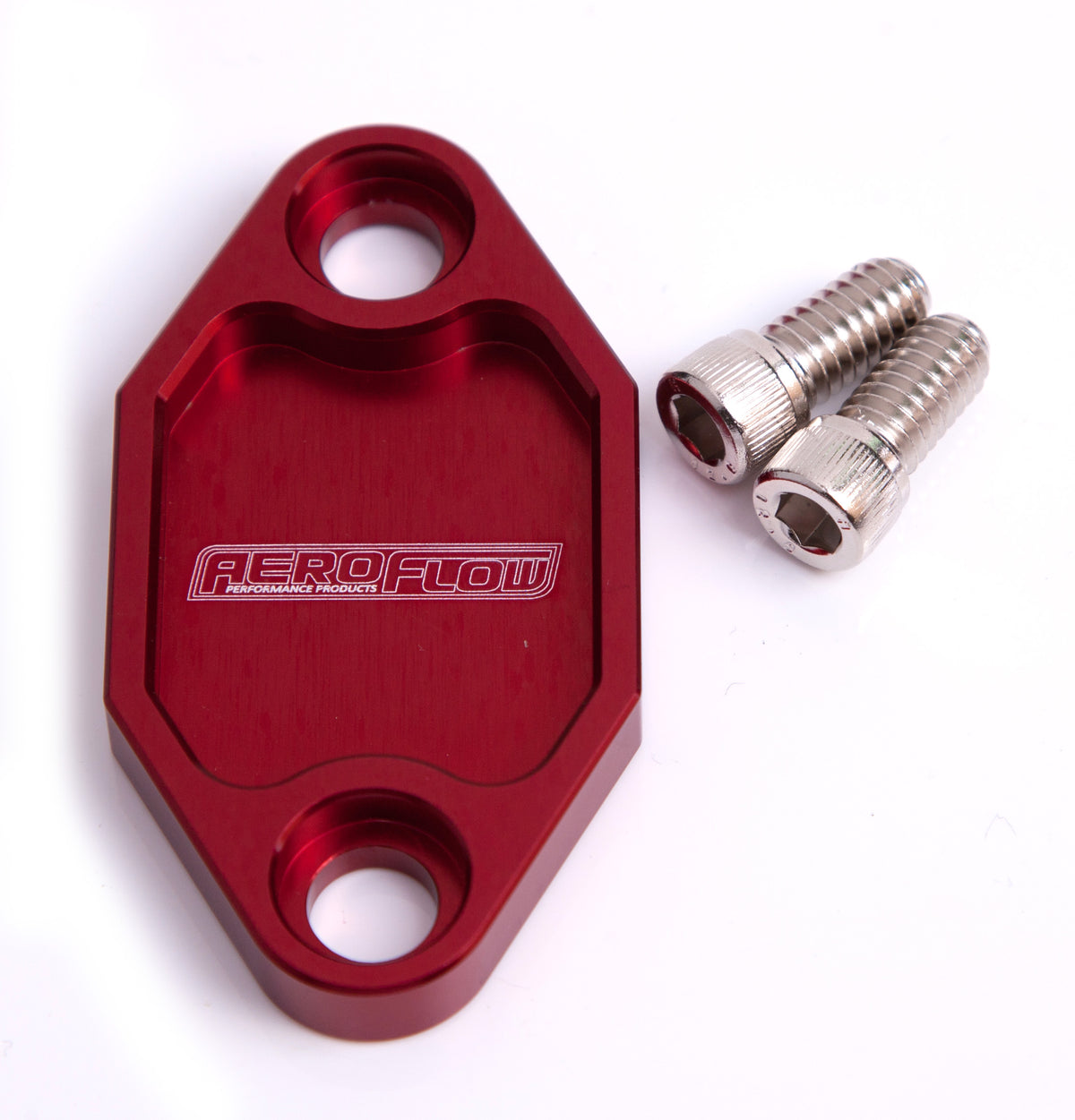 AF64-2029R - BILLET FUEL PUMP BLOCK OFF PLATE RED SUITS HOLDEN 308