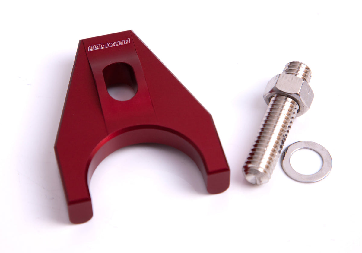 AF64-2032R - BILLET DISTRIBUTOR HOLD DOWN RED BRACKET SUITS ALL CHEV