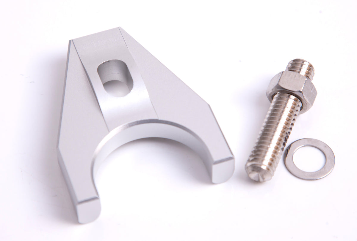 AF64-2032S - BILLET DISTRIBUTOR HOLD DOWN SILVER BRACKET SUITS ALL CHEV