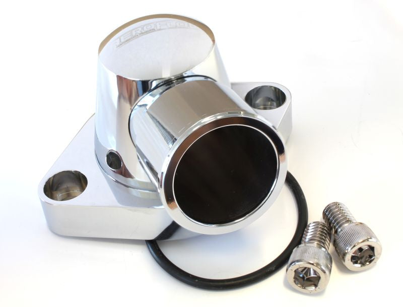 AF64-2034C - BILLET THERMOSTAT HOUSING SBC BBC HOLDEN CHROME SWIVEL