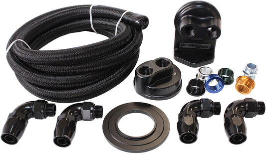 AF64-2042 - Billet Oil Filter Remote MountKit Single Filter Kit -10 hoseAF 64-2042