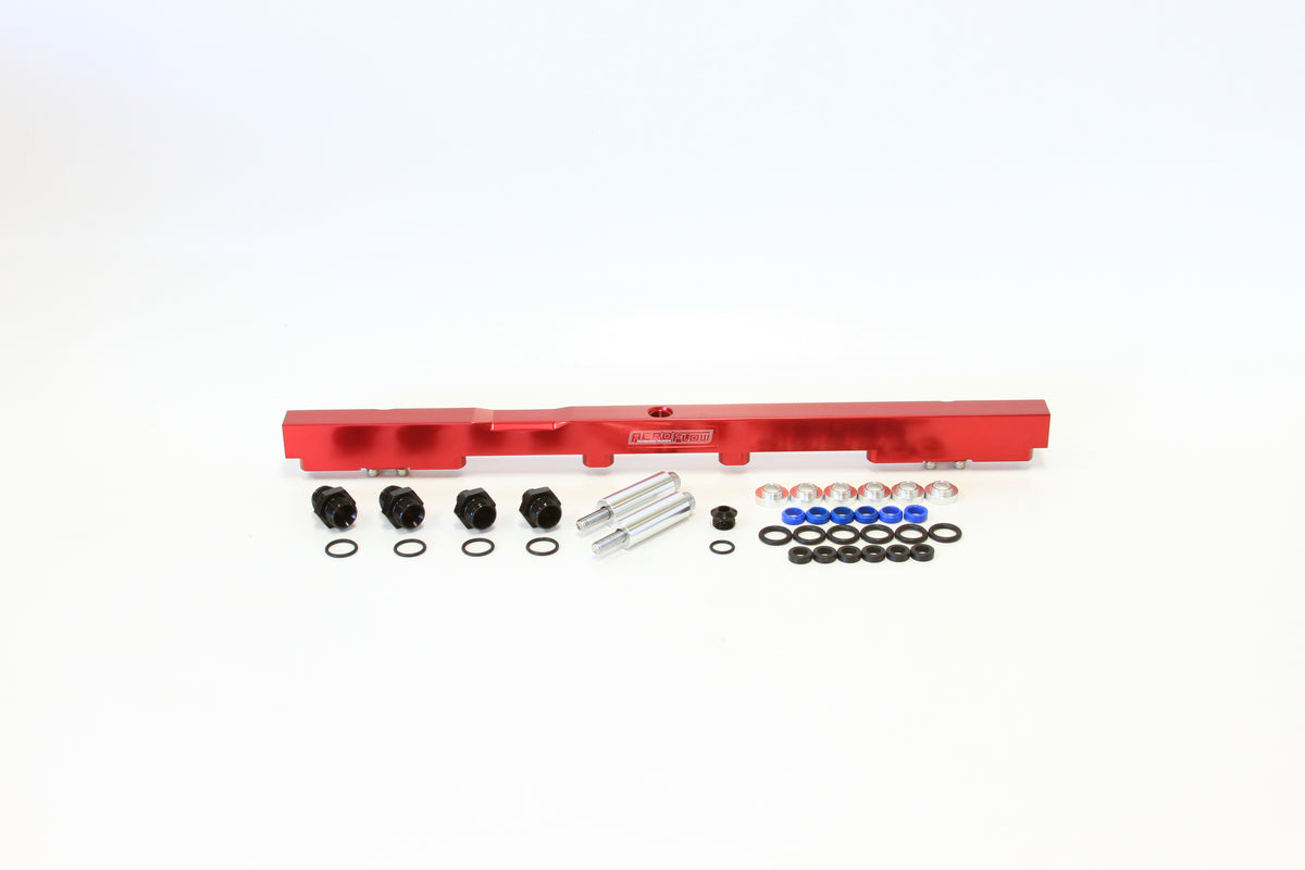 AF64-2059R - FUEL RAIL KIT SUIT TOYOTA 2JZSUITS 14MM INJECTORS RED