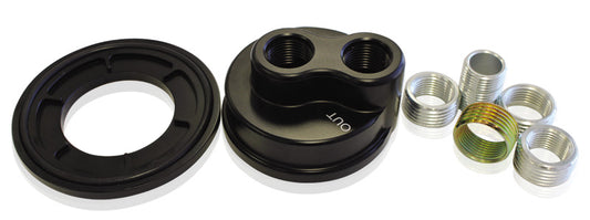 AF64-2076 - BILLET REMOTE BLOCK ADAPTER. SUIT 2-1/2"- 3-1/4 FILTER. UNI
