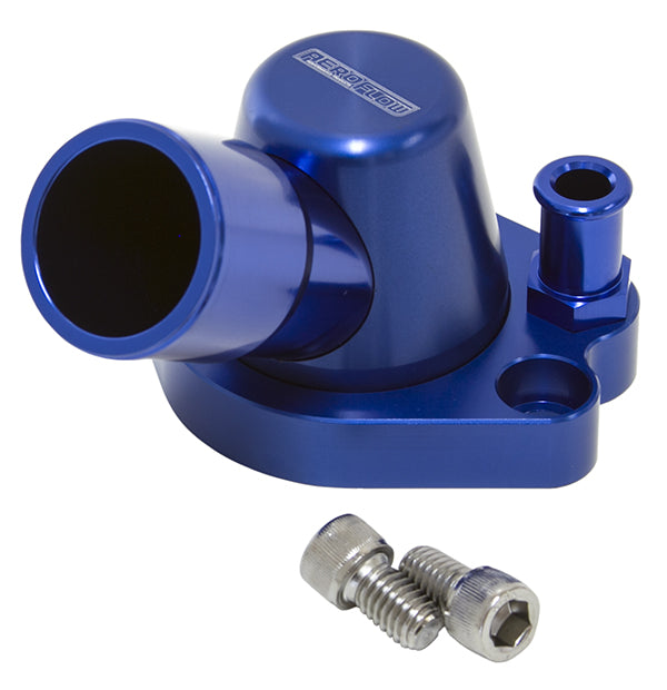 AF64-2091 - BILLET THERMOSTAT HOUSING BLUEHOLDEN V8 HEATER 90 DEG SWIVEL253 308 Aeroflow - AF 64-2091