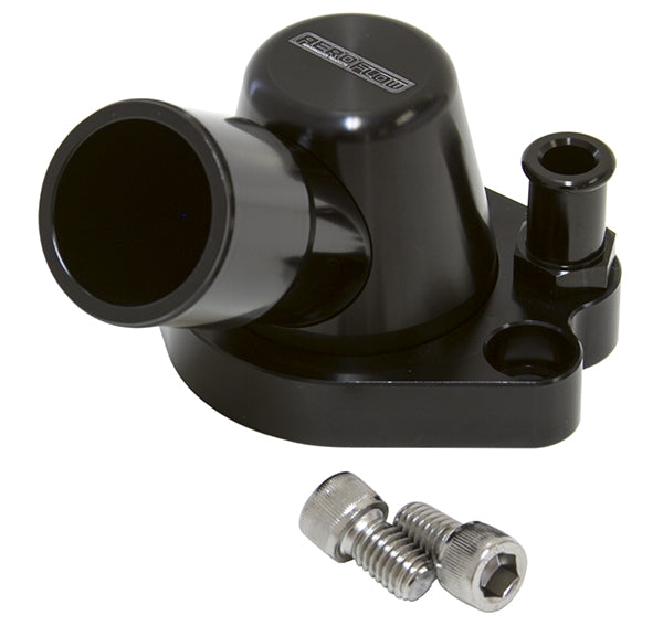 AF64-2091BLK - BILLET THERMOSTAT HOUSING BLACHOLDEN V8 HEATER 90 DEG SWIVEL253 308 Aeroflow AF 64-2091BLK