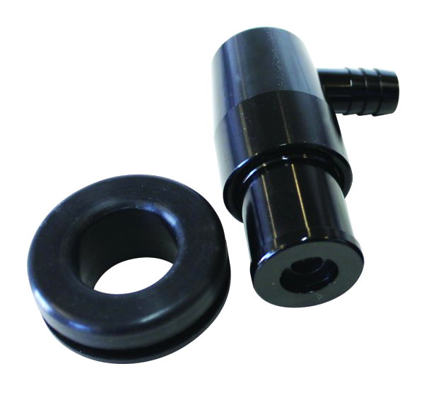 AF64-2106BLK - BILLET PCV VALVE SUITS 1-1/4" HOLES IN COVER 3/8" MALE BARB