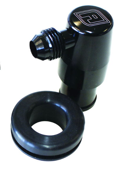 AF64-2107BLK - BILLET PCV VALVE SUITS 1-1/4" HOLES IN COVER -6AN MALE