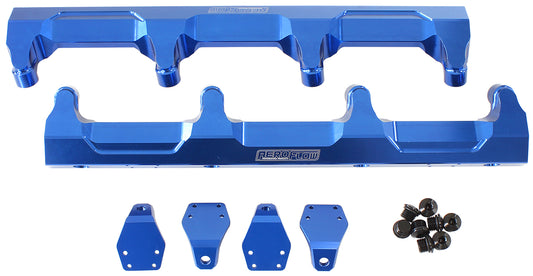 AF64-2124 - GM LSA SUPERCHARGED FUEL RAIL -8ORB INLETS / OUTLETS BILLET