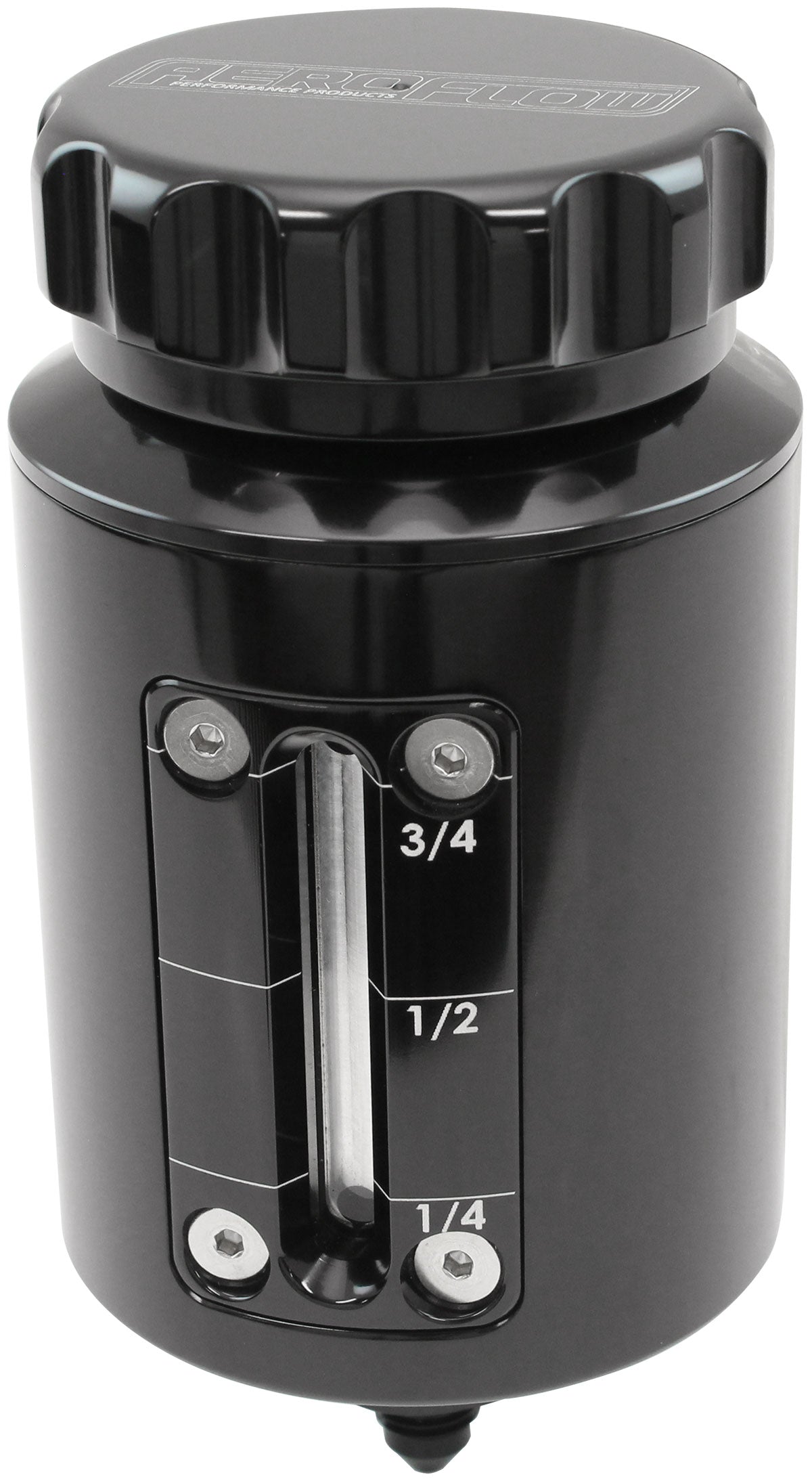 AF64-2154BLK - BRAKE RESERVOIR SIGHT GLASS REMOTE BILLET RESERVOIR BLACK CLUTCH Aeroflow AF 64-2154BLK