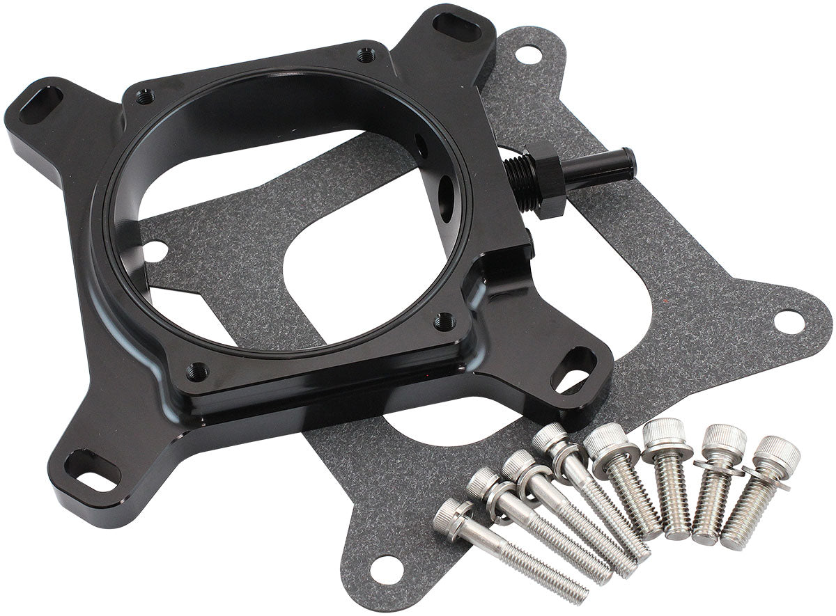 AF64-2159BLK - 4150 TO DBW THROTTLE BODY ADAPTER CARB 102mm GM LS SQUARE Aeroflow AF 64-2159BLK