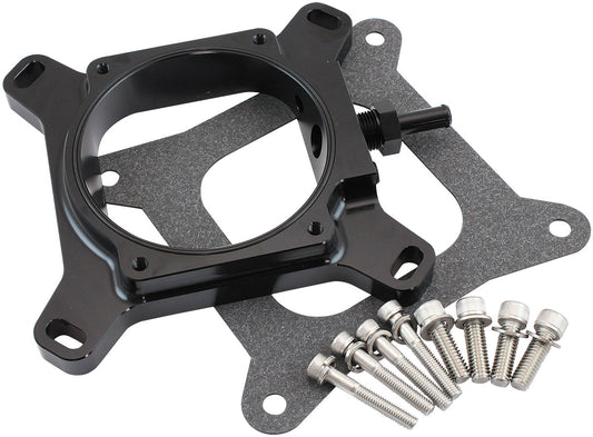 AF64-2159BLK - 4150 TO DBW THROTTLE BODY ADAPTER CARB 102mm GM LS SQUARE Aeroflow AF 64-2159BLK