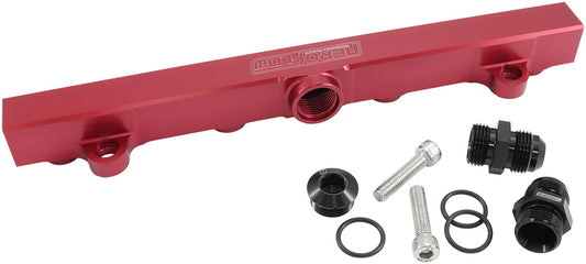 AF64-2221R - MITSUBISHI 4G63 EVO 4 to 9 FUEL RAIL -10ORB RED