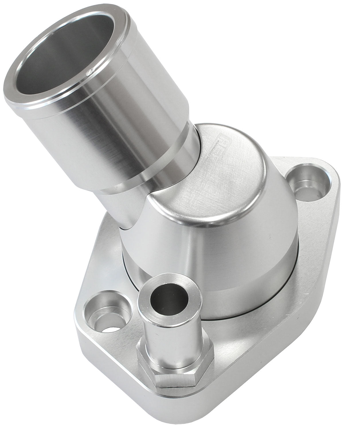 AF64-2233S - BILLET THERMOSTAT HOUSING SILVFORD WINDSOR 45 DEG SWIVEL SBF Aeroflow - AF 64-2233S