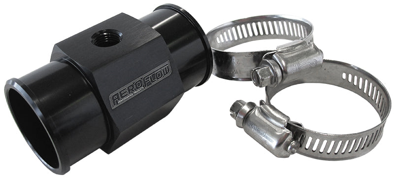 AF64-2238 - 1-1/2" 38mm WATER TEMP HOSE ADAPTER w/ 1/8" NPT GAUGE PORT