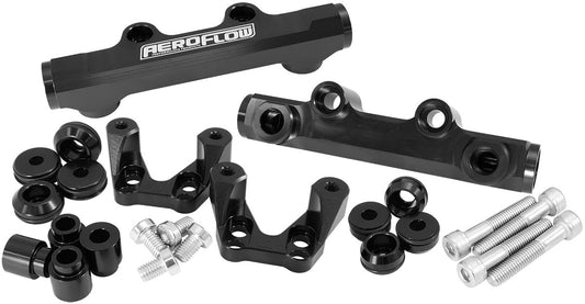 AF64-2258BLK - SUBARU EJ20 CONVERSION FUEL RAIL TOP FEED BLACK 92-00 WRX