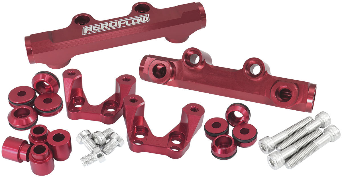 AF64-2258R - SUBARU EJ20 CONVERSION FUEL RAIL TOP FEED RED 92-00 WRX