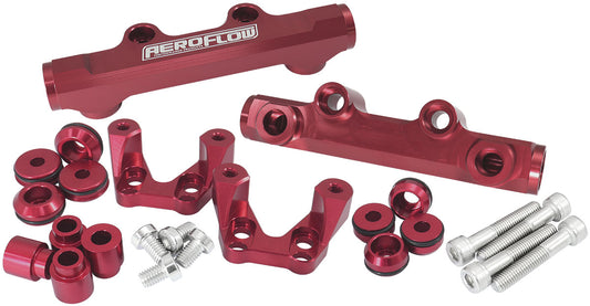 AF64-2258R - SUBARU EJ20 CONVERSION FUEL RAIL TOP FEED RED 92-00 WRX