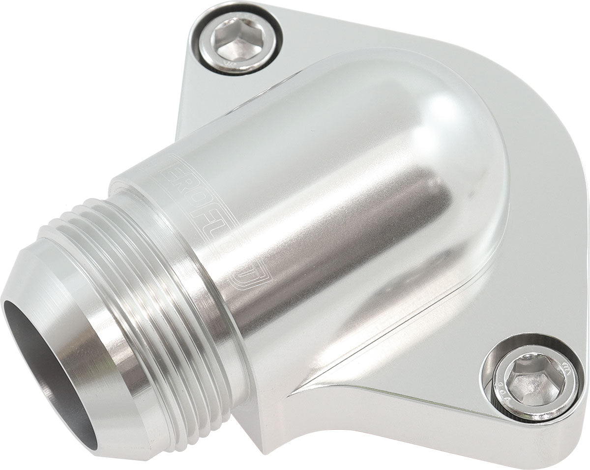 AF64-2334S - BILLET THERMOSTAT HOUSING LOW PROFILE -20AN SBC BBC SILVHOLDEN Aeroflow AF 64-2334S