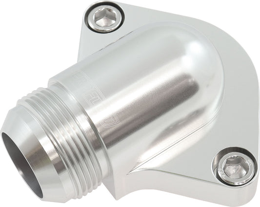 AF64-2334S - BILLET THERMOSTAT HOUSING LOW PROFILE -20AN SBC BBC SILVHOLDEN Aeroflow AF 64-2334S