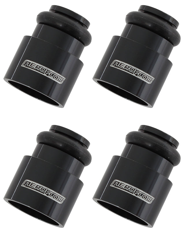 AF64-2887 - INJECTOR ADAPTER SHORT 14MM TO14MM FUEL RAIL 4 PACK BLACK
