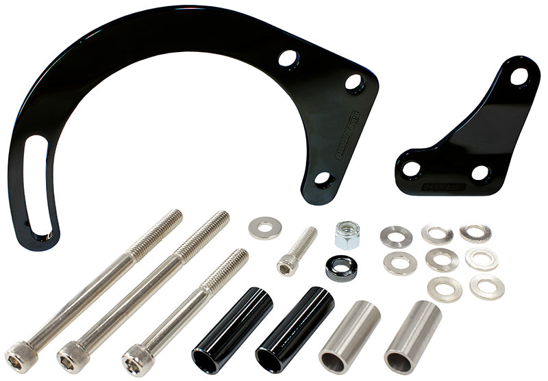 AF64-4010BLK - LOW MOUNT ALT BRACKET BLACK S/B CHEV WITH LONG WATER PUMP