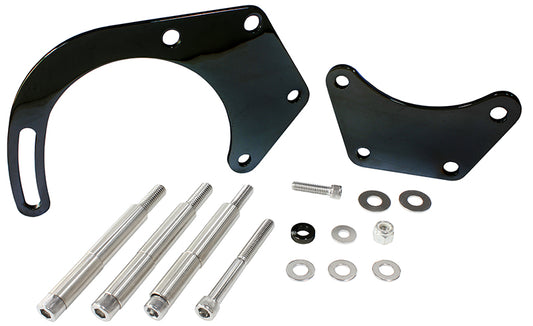 AF64-4016BLK - LOW MOUNT ALT BRACKET BLACK B/B CHEV WITH LONG WATER PUMP
