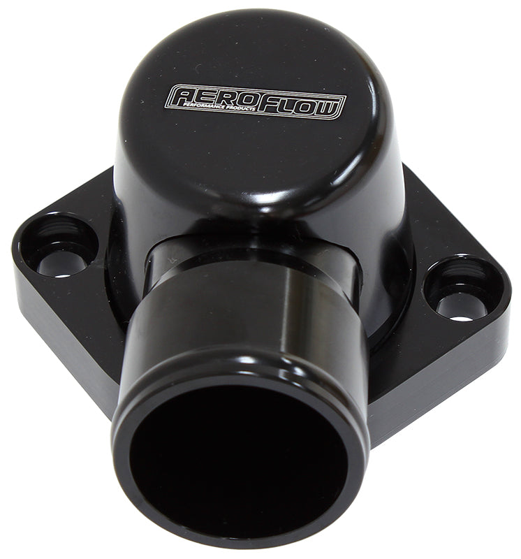 AF64-4037BLK - BILLET THERMOSTAT HOUSING BLACFORD 429 460 SWIVEL 90 DEG BBF Aeroflow - AF 64-4037BLK