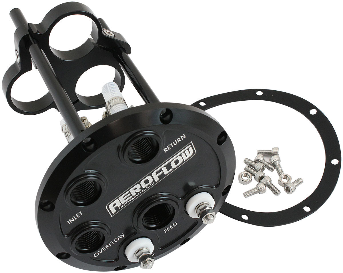 AF64-4056BLK - LOW PROFILE TRIPLE PUMP HANGERFUEL 450 525lph BLACK BILLET