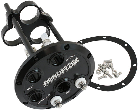 AF64-4056BLK - LOW PROFILE TRIPLE PUMP HANGERFUEL 450 525lph BLACK BILLET