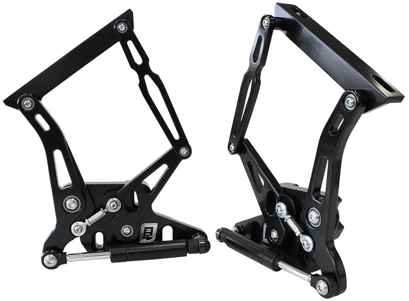 AF64-4105BLK - BILLET BONNET HINGE KIT BLACK XR XY FORD FALCON SHINY BLACK