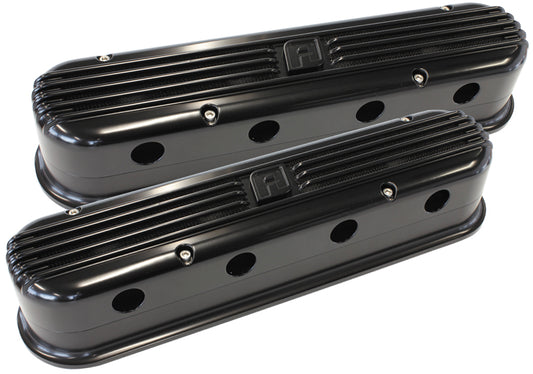 AF64-4110BLK - LS CHEV BILLET RETRO BLACK VALVE COVERS, LS2 AND LS3 COIL