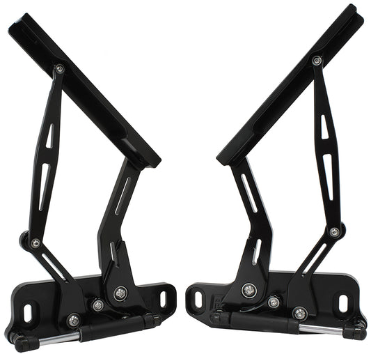 AF64-4122BLK - BILLET BONNET HINGE KIT BLACK HQ-WB HOLDEN, LH-UC TORANA new