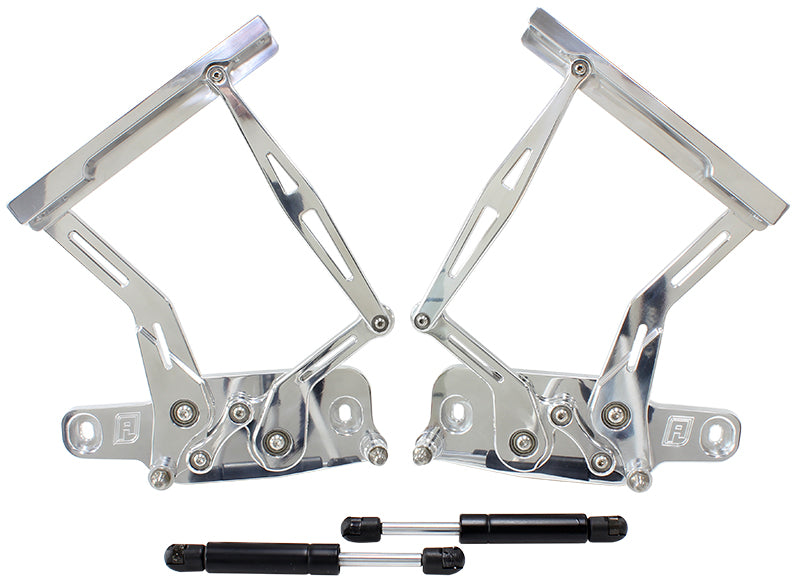 AF64-4128 - BILLET BONNET HINGE KIT POLISHLC - LJ - HOLDEN TORANA