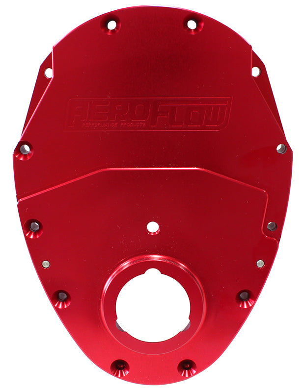 AF64-4350R - SB CHEV 350 V6 2 PIECE TIMING COVER KIT BILLET RED