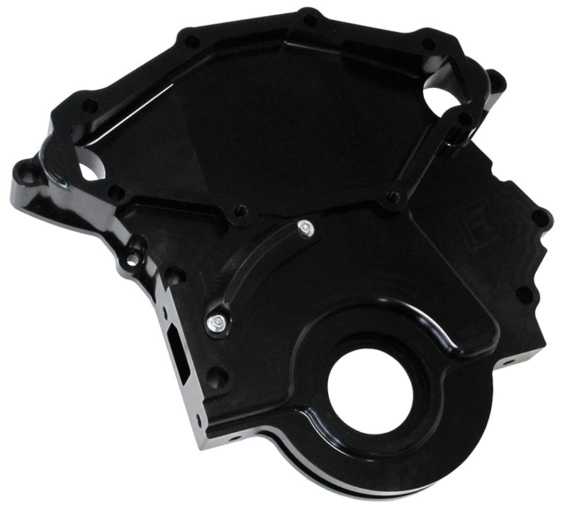 AF64-4358BLK - HOLDEN 304 308 BILLET TIMING COVER ACCEPTS MECH FUEL PUMP