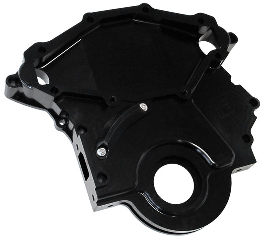 AF64-4358BLK - HOLDEN 304 308 BILLET TIMING COVER ACCEPTS MECH FUEL PUMP