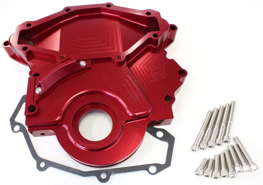 AF64-4358R - HOLDEN 304 308 BILLET TIMING COVER ACCEPTS MECH FUEL PUMP