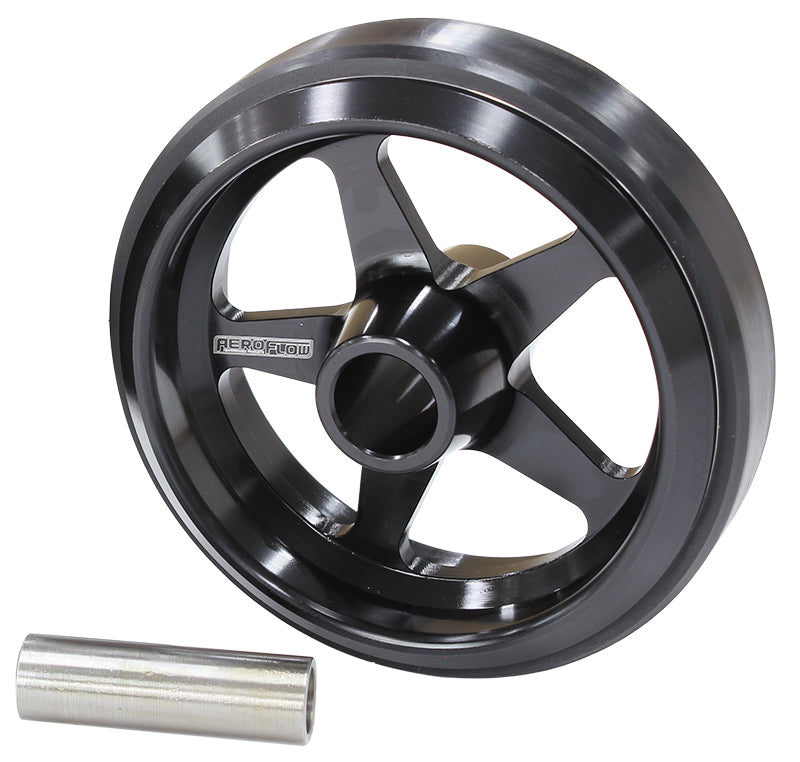 AF64-4360BLK - BILLET WHEELIE BAR WHEEL 10000ft/lbs LOAD 3/8-1/2 SLEEV