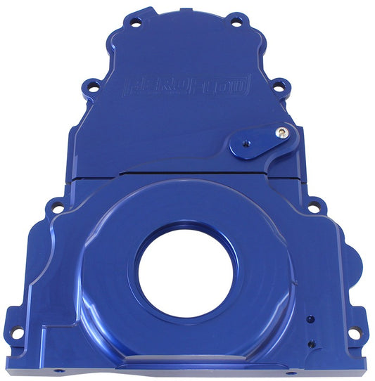 AF64-4361 - HOLDEN CHEV LS BILLET 2 PIECETIMING COVER BLUE ANODISED