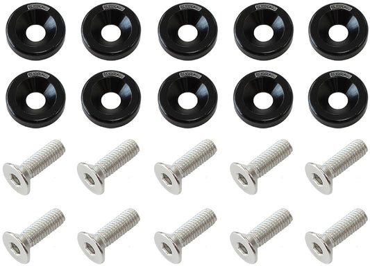 AF64-4365BLK - BILLET DRESS UP FENDER BOLT 10PACK M6 x 1.00 UHL 20MM BLACK